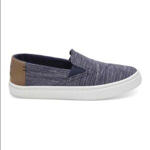 Toms Youth Luca Blue & White Slip On Shoes Y3!